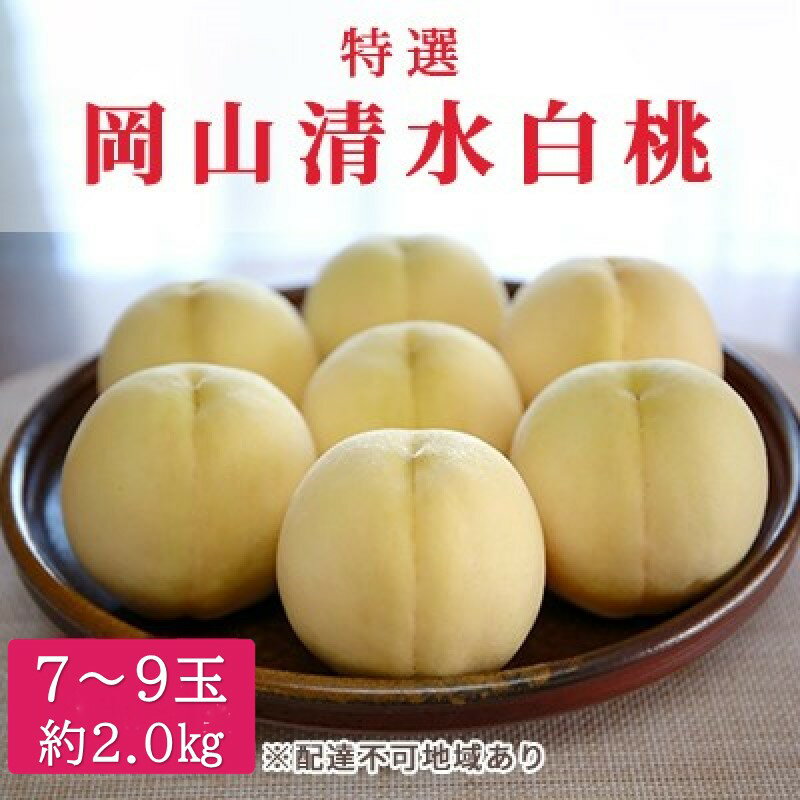 【ふるさと納税】桃 2026年 先行予約 特選 岡山清水白桃 7～9玉 約2kg もも モモ 岡山県産 国産 フルーツ 果物 ギフト　お届け：2026年7月中旬～2026年7月下旬