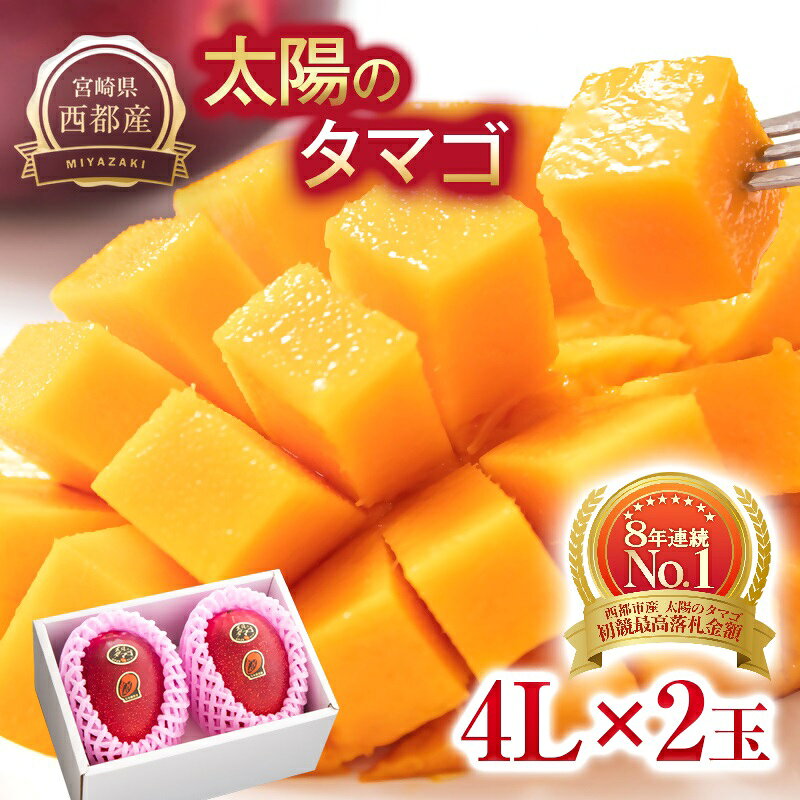 【ふるさと納税】最高級ブランド『太陽のタマゴ』大玉 4L×2個【糖度15度以上】宮崎県西都市産完熟マンゴー＜71-2b＞【先行予約】2027年発送 宮崎完熟マンゴー 果物 フルーツ 甘いDM