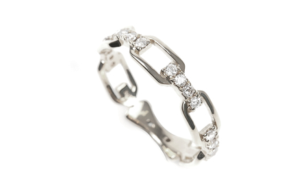 0.20CT　ダイヤチェーンデザインリング　R3990DI-P　プラチナ【サイズ：8号～18号（0.5号刻み対応可）】