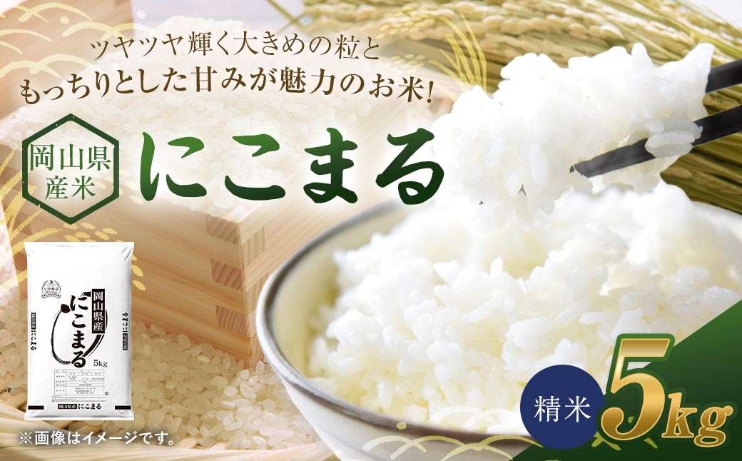 
                  【 令和8年産 】 岡山県産米 にこまる 5kg （ 5kg × 1袋 ） お米 米 こめ コメ 白米 精米 白飯 飯 ご飯 おにぎり 和食 国産 【 2026年11月上旬から2027年8月下旬迄発送予定 】
                
