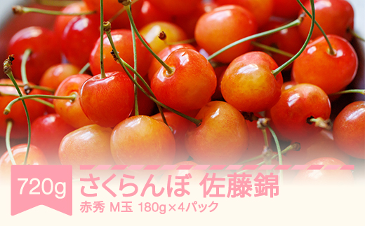 【先行予約】さくらんぼ 赤秀 佐藤錦 180g×4 令和9年産 mm-snpmx800