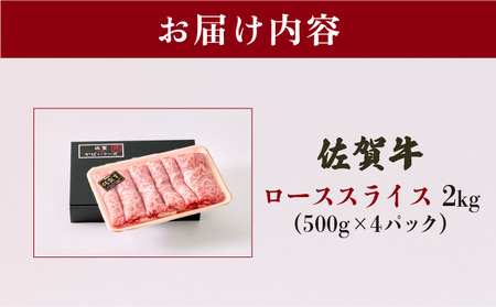 佐賀牛ローススライス 2kg (500g×4パック)