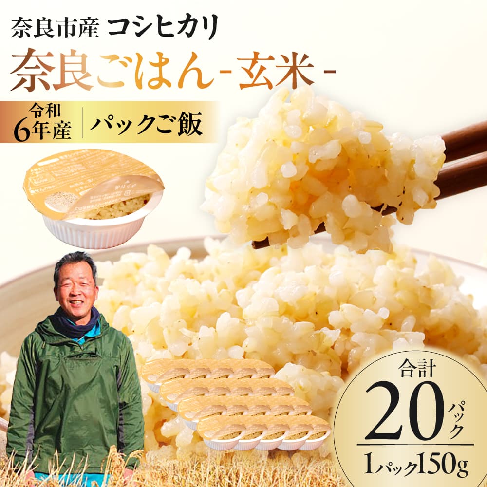 【ふるさと納税】レトルトパックご飯（玄米）150g × 20個 極み大粒 コシヒカリ 玄米パックご飯 米 お米 ご飯 ライス パックご飯 パックライス レトルト レトルトパック ブランド米 玄米 16-028