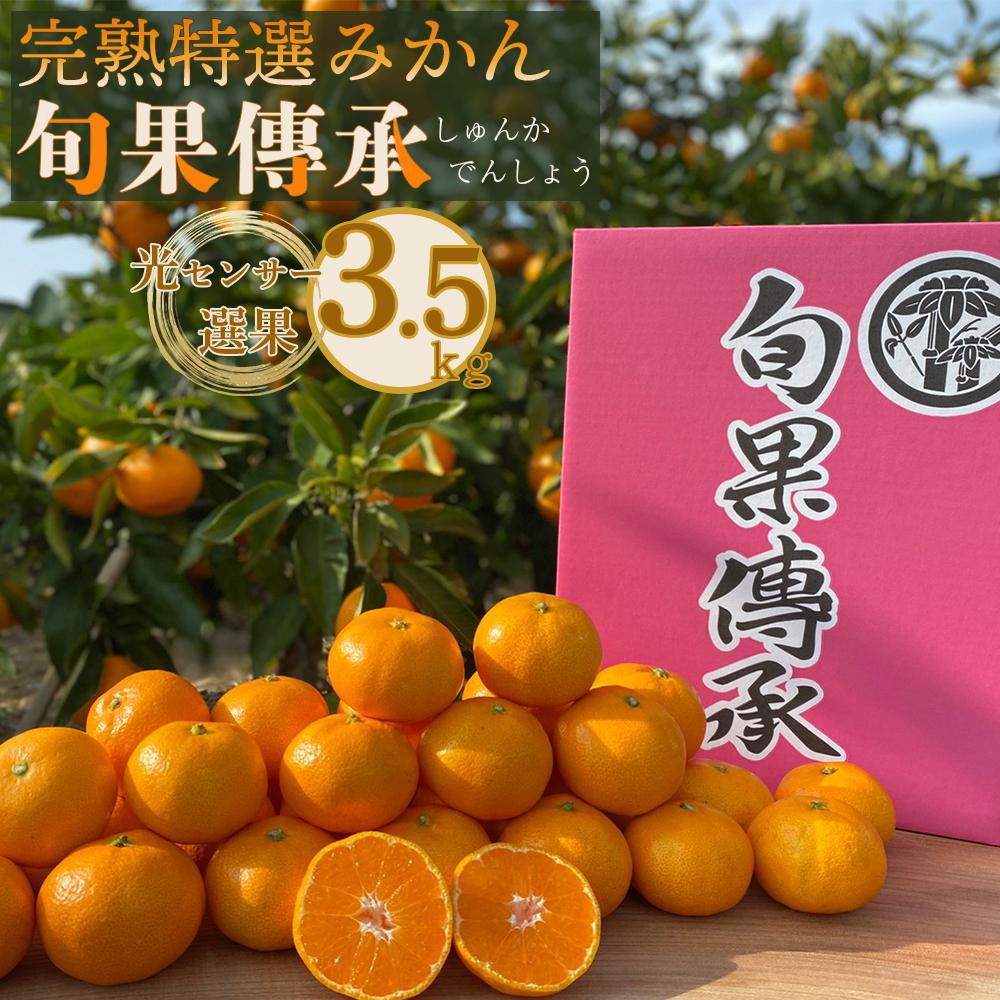 【ふるさと納税】【先行受付】 贈答用 手選別　和歌山県産 有田みかん 旬果傳承 3.5kg 完熟 特選 武内園 光センサー | 有田川町 完熟 柑橘 特選品 贈答用 光センサー選果 人気 おすすめ フルーツ 甘味 和歌山県産 家庭用 産地直送 お取り寄せ ふるさと納税