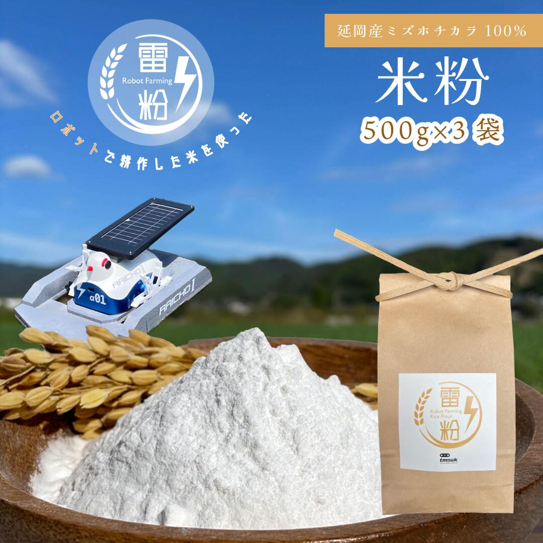 【ふるさと納税】米粉 雷粉 パン 菓子 用 500g × 3袋 こめの粉 ミズホチカラ 使いやすい お菓子 料理 ケーキ マフィン クッキー 揚げ物 とろみ付け お米 甘み パン ピザ ふんわり もっちり ロボット 耕作米 WORKROID 農業 お取り寄せ 宮崎県 延岡市 送料無料