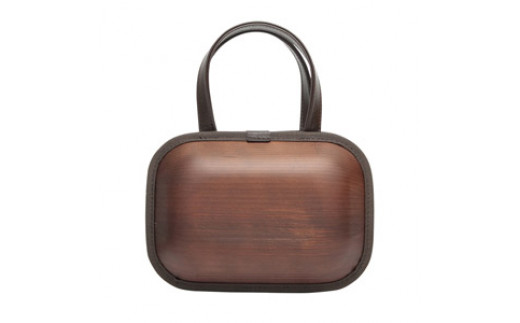 木製バッグ 【monacca-bag/kaku-shou ブラウン 】  ハンドバッグ 木製バッグ  鞄 カバン バッグ 木のバッグ 木製かばん 木製 木の メンズ レディース ファッション プレゼント 贈り物 父の日 母の日 敬老の日 個性的 杉 間伐材  高知県 馬路村【394】