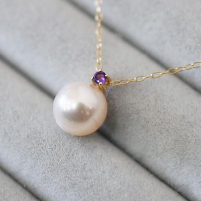 ふるさと納税 天草市 あこや真珠 ネックレス 8-8.5mm ホワイトピンク アメシスト K10YG_S085-539 |  | 01