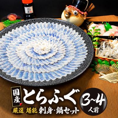 ふるさと納税 宇部市 【冷凍】国産とらふぐ刺身セット(3〜4人前)