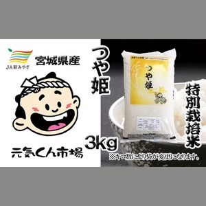 元気くん市場  つや姫 3kg【mygs005】