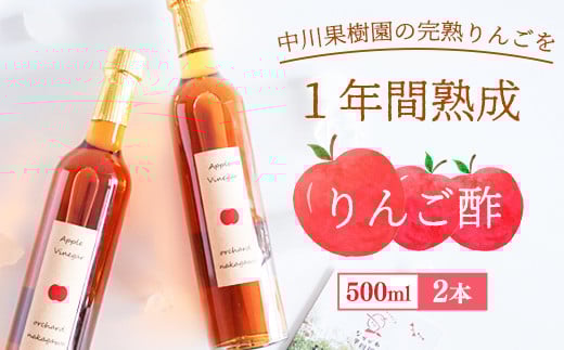
            《完熟りんご使用！》山形県産 りんご酢  500ml×2本セット ギフト箱入り　025-G-NG003
          