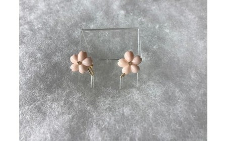 桜ドロップ イヤリング(ヒメ珊瑚 / バネ式 / ゴールド) | 珊瑚 ヒメ珊瑚 サンゴ さんご ヒメサンゴ ピンク 桃色 イヤリング ゴールド 金具 バネ式 アクセサリー 高知県 南国市