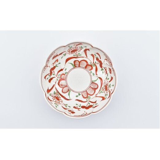有田焼 赤絵万暦 捻り花形菓子鉢【まるぶん】食器 器 うつわ 鉢 菓子鉢 煮物鉢 ボウル 手描き 赤絵 70000円 A70-188_イメージ5