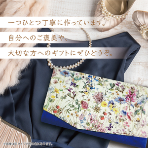 myフクサ(袱紗)　リバティWild Flowers×ブルー×グリーン｜ファッション 小物 普段使い 可愛い オシャレ 女子 冠婚葬祭 チケット 通帳 マスクケース ギフト お祝い  009-a001