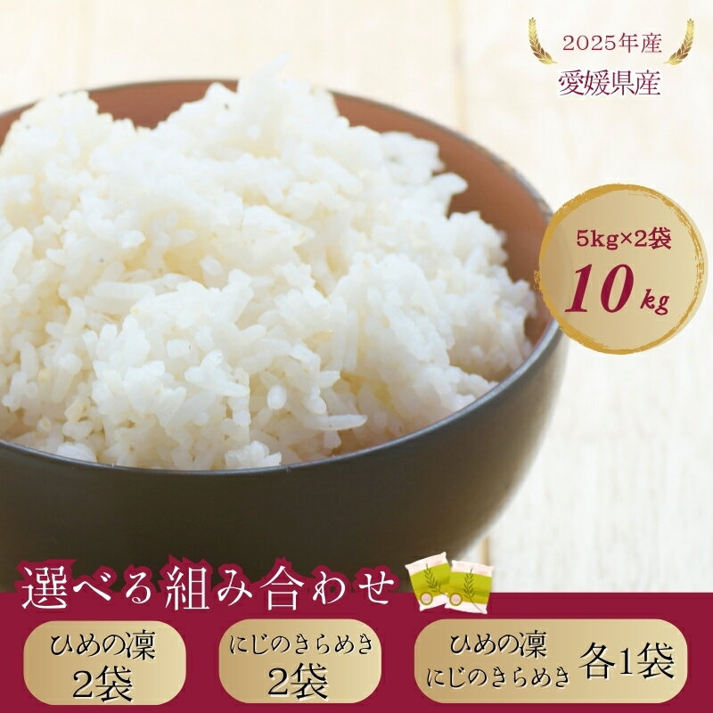 【ふるさと納税】お米 5kg×2 計10kg【選べる組み合わせ】ひめの凜 にじのきらめき 食べ比べセット 令和7年産 愛媛県ブランド米 愛媛県産 精米 米 こめ コメ 白米 ごはん ライス 愛媛 伊予市