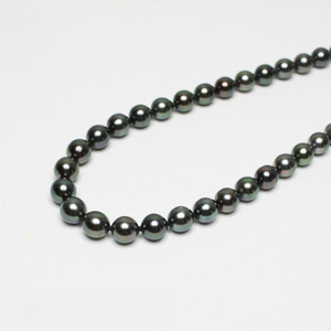 真珠 ネックレス 10～8mm SV シルバー 大粒 黒蝶真珠 ブラックパール パールハヤシ / 真珠 真珠 真珠 真珠 真珠