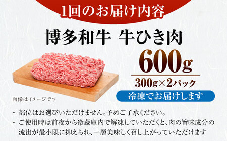 【全12回定期便】【訳あり】 博多和牛 100％ ミンチ (挽肉) 600g（300g×2個） [VDZ095] ひき肉 牛肉 ハンバーグ