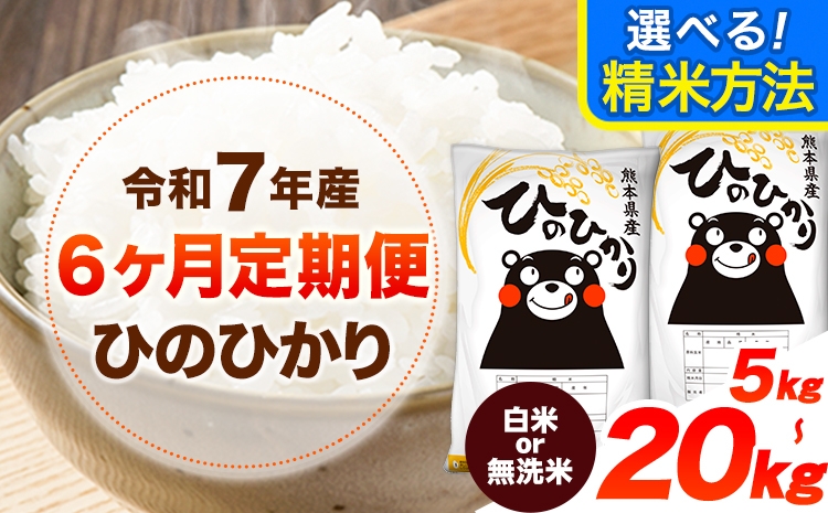 
                   令和7年産 【隔月6回定期便】 選べる 無洗米 白米 定期便 内容量 ひのひかり 5kg 10kg 15kg 20kg 《お申し込み月の翌月から出荷開始》 熊本県産 無洗米 白米 精米 ひの 送料無料 熊本県 山江村 SDGs むせんまい 米 コメ こめ 国産 
                