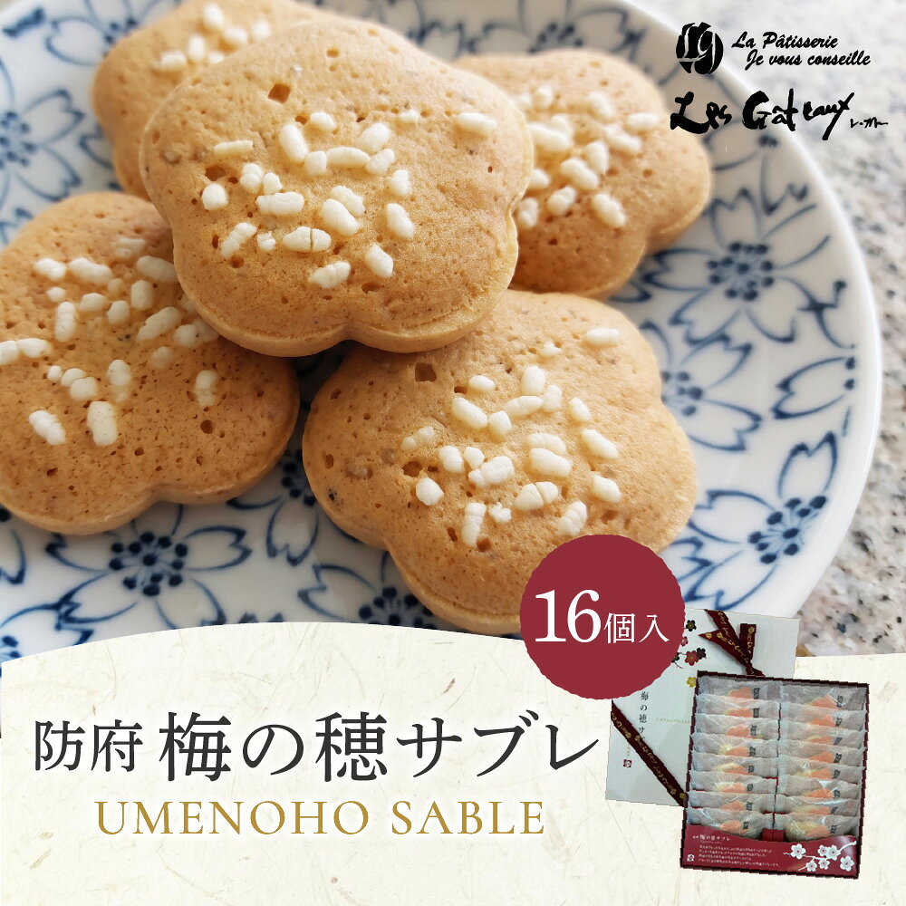 【ふるさと納税】梅の穂サブレ(16個入) 有限会社レ・ガトー 山口県 防府市 A-E55 サブレ クッキー 焼き菓子 詰合せ 個包装 バター ごま お菓子 ギフト スイーツ 和風 防府ブランド