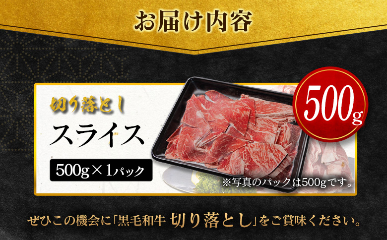 ＜10日以内出荷＞［訳あり］宮崎県産 黒毛和牛 切り落とし（スライス）計500g 国産 牛肉【A351-S-10D】