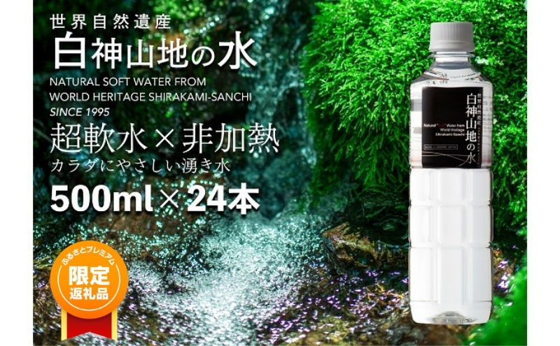 【ふるプレ限定品】地の水 500ml×24本 ナチュラルウォーター 飲料水 軟水 超軟水 非加熱 弱酸性 湧水 湧き水 水 ウォーター ペットボトル 青森県 鰺ヶ沢町 国産 飲料類 ミネラルウォーター 