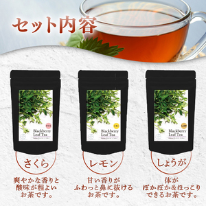 ハーブティー ブラックベリー 3種 計60g さくら しょうが レモン