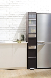 分別スイングストッカーワイド MSP-12BS120 ダークブラウン / ライクイット ダストストッカー ゴミ箱 多分別 収納 スイングパネル フットパネル 引っ越し祝い 奈良県 葛城市