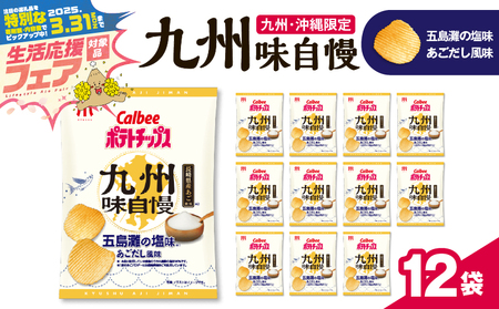 カルビー ポテトチップス 九州味自慢 五島灘 の 塩味 あごだし風味 12袋 K194-003_01 ポテチ チップス 菓子 お菓子 スナック スナック菓子 おやつ おかし じゃがいも 限定 九州・沖縄限定 九州地方限定 塩 あご 長崎県産 上品 贅沢 カルビー Calbee パリパリ 美味しい おいしい 酒の肴 おつまみ つまみ お子様 子供 セイカ食品 ふるさと納税 鹿児島 おすすめ ランキング プレゼント ギフト