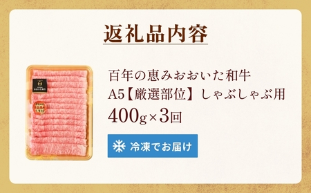 「百年の恵み おおいた和牛 」しゃぶしゃぶ用 400g × 3ヶ月 定期便 おおいた和牛 黒毛和牛 A5 等級 しゃぶしゃぶ用 牛肉 ロース 肩ロース もも 肩 部位 霜降り 血統 風味 脂肪 産地 