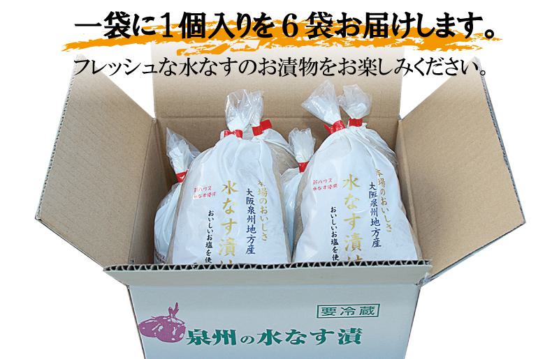 【先行予約】泉州 水なす漬け 6個【ハウス栽培 漬物 新鮮 野菜 泉佐野産 茄子 数量限定】 G1490
