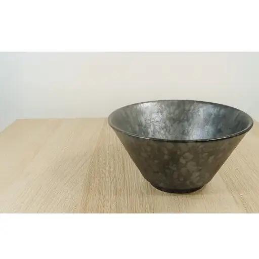 有田焼 黒サビ絞りマット 反型丼 丼ぶり【三光堂商店】食器 器 うつわ ラーメン鉢 どんぶり鉢 麺鉢 大鉢 黒い器 おしゃれ 日本製 丼ぶり ギフト プレゼント A22-113