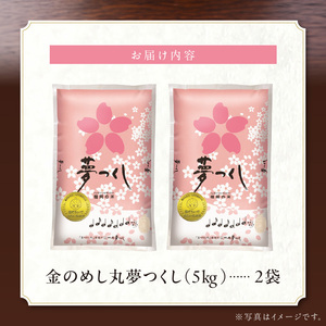 金のめし丸夢つくし 10kg 令和7年産_金のめし丸夢つくし 10kg 国産 白米 お米 夢つくし 5kg×2袋 オリジナル米 金のめし丸 おいしい ツヤツヤ もちもち ほのかな甘み おにぎり 食品 