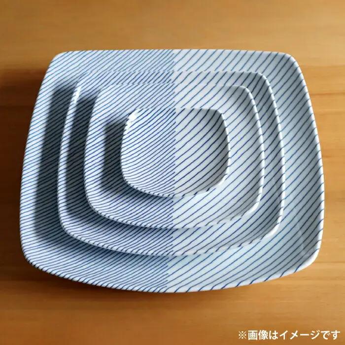 【白山陶器】【グッドデザイン賞】重ね縞 反角小皿 5枚セット【波佐見焼】[TA160]