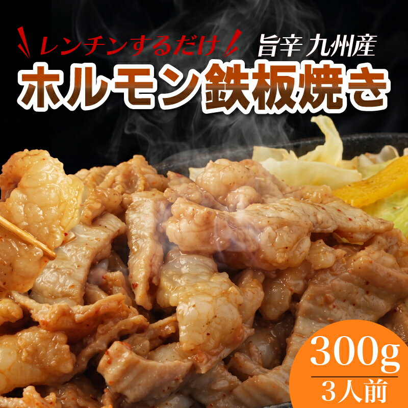 【ふるさと納税】 九州産 味付け 牛ホルモン 旨辛 300g (3人前) 焼肉 牛大腸 シマチョウ もつ レンジOK 簡単調理 時短 おかず おつまみ 晩酌 ご飯のお供 冷凍 福岡県 柳川市 清柳食産 送料無料