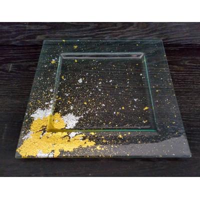 ふるさと納税 海南市 角リムプレート　カラークリア金箔クリア