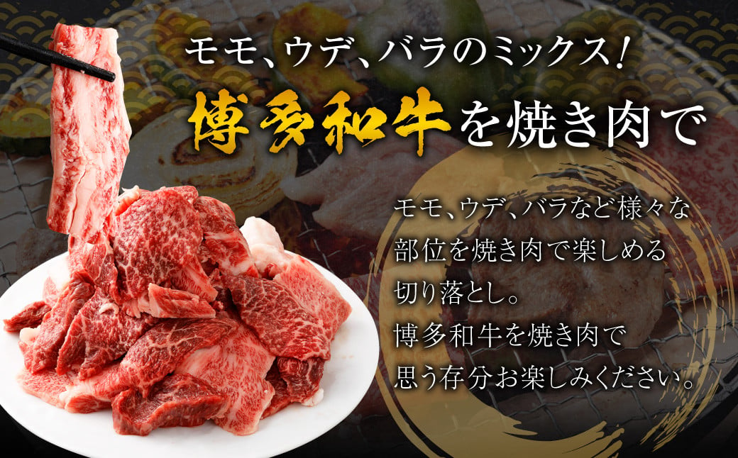 博多和牛焼肉切落しミックス 2kg（500g×4パック）（モモ、ウデ、バラ）