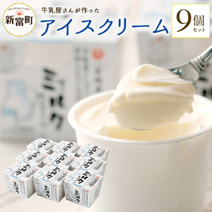 牛乳屋さんが作ったアイスクリーム 9個セット【B309】