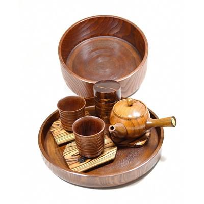 ふるさと納税 沼田市 【数量限定】欅のお茶セット(茶櫃、茶筒、急須、急須台、湯飲み、茶托)