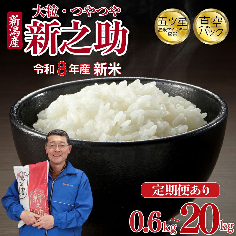 【ふるさと納税】 精米したて真空パック米 / 新之助 0.6kg 1.2kg 3.6kg 5kg 10kg 30kg 60kg 選べる 配送月 単品 定期便 令和7年産 五つ星お米マイスター 真空パック 米 小分け 備蓄 非常 防災 長期保存 ごはん ご飯 お米 こめ 新潟県 新潟県産 新発田市 三糧 sanryo008_01P