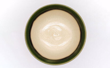 【瀬戸焼】織部竹絵飯碗 【山長陶苑】 / 碗 茶碗 ご飯茶碗 食器 和食器 / 瀬戸市[BBBH051]