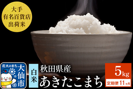 《定期便11ヶ月》5kg（5kg×1袋）大手有名百貨店出荷米 あきたこまち【白米】令和7年産 米 お米