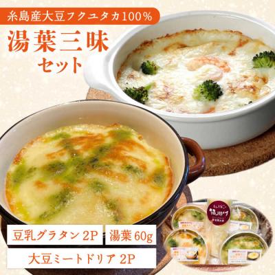ふるさと納税 糸島市 湯葉三昧セット(豆乳グラタン×2+大豆ミートドリア×2+湯葉60g) 酒瀬川[AZJ009]