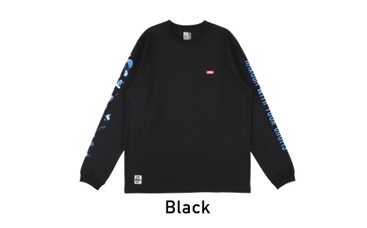 CHUMS×HAKUBA Booby バックプリント 長袖Tシャツ S /ブラック【P0550662_M_S_BL】