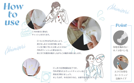 シミとり無香料 本体／詰め替えセット ラップにかけるペン6色セット ｜シミとり 雑貨 文房具 シミとり 雑貨 文房具 シミとり 雑貨 