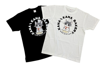 Tシャツ 猫の愛護活動を応援！白Tシャツ「パン捏ねデザイン」 Lサイズ