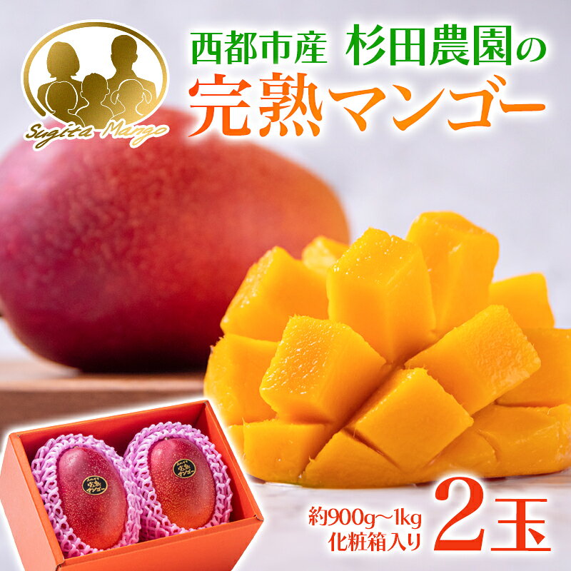 【ふるさと納税】杉田農園 完熟マンゴー2玉 化粧箱入 西都市産 先行予約＜38-2a＞ 人気 さいと サイト ふるさと 宮崎 先行予約 果物 フルーツ