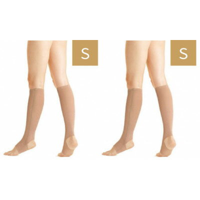 【ふるさと納税】キュッとひきしめレッグシェイパー2枚セット(ベージュ・Sサイズ×2枚)【1289649】