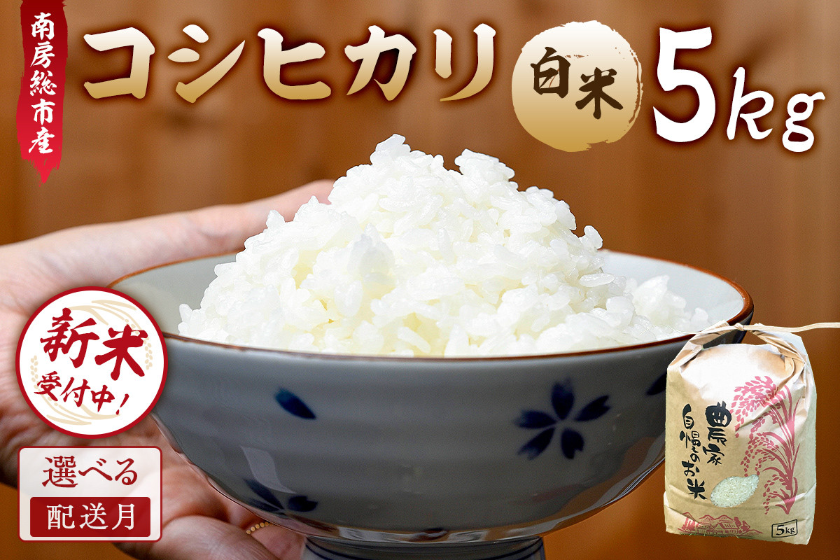 
【配送月が選べる】【新米】南房総市産コシヒカリ5kg【2024年産】 mi0018-0012
