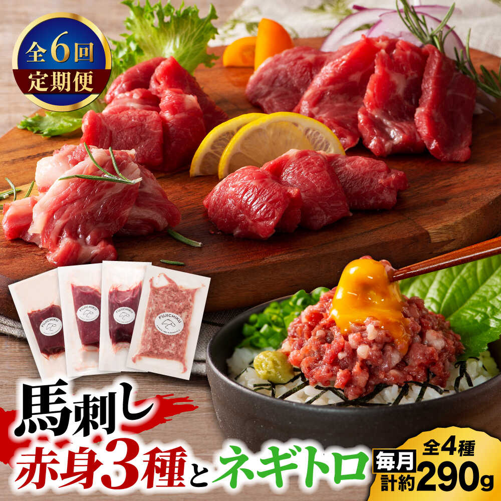 【ふるさと納税】【全6回定期便】【熊本特産】赤身馬刺し3種とネギトロの詰め合わせ 3891【有限会社スイートサプライなかぞの】[ZDT174]