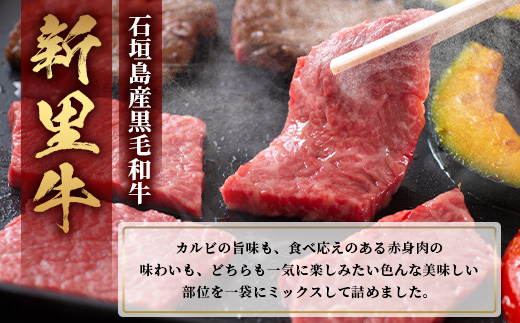 石垣島産 黒毛和牛 新里牛【特選】赤身・カルビ焼肉ミックス (400g×1袋) SZ-16