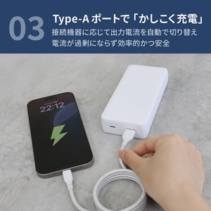 Owltech 20000mAh 最大PD30W対応 USB Type-C入出力／USB Type-A出力 モバイルバッテリー OWL-LPB20016-BK